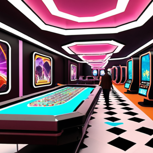 **

"A vibrant scene inside Decentraland: virtual casino with avatars gambling, digital art gallery exhibiting NFTs, sleek futuristic architecture, dynamic lighting, and a sense of bustling social activity. Focus on the blend of technology and human interaction, highlighting the economic opportunities within the metaverse. The style should be modern and slightly surreal, reminiscent of a high-end digital rendering."

**
