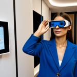 Home 6 Futuristic Milan Apartment Viewing**
"A young, professional woman wearing stylish, modest clothing, using augmented reality glasses to view a potential apartment interior in a futuristic, digital Milan. The apartment is modern and well-lit, showcasing Italian design elements. Safe for work, appropriate content, fully clothed, professional, perfect anatomy, correct proportions, well-formed hands, natural pose, high quality."
**