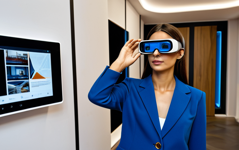 Futuristic Milan Apartment Viewing**

"A young, professional woman wearing stylish, modest clothing, using augmented reality glasses to view a potential apartment interior in a futuristic, digital Milan. The apartment is modern and well-lit, showcasing Italian design elements. Safe for work, appropriate content, fully clothed, professional, perfect anatomy, correct proportions, well-formed hands, natural pose, high quality."

**
